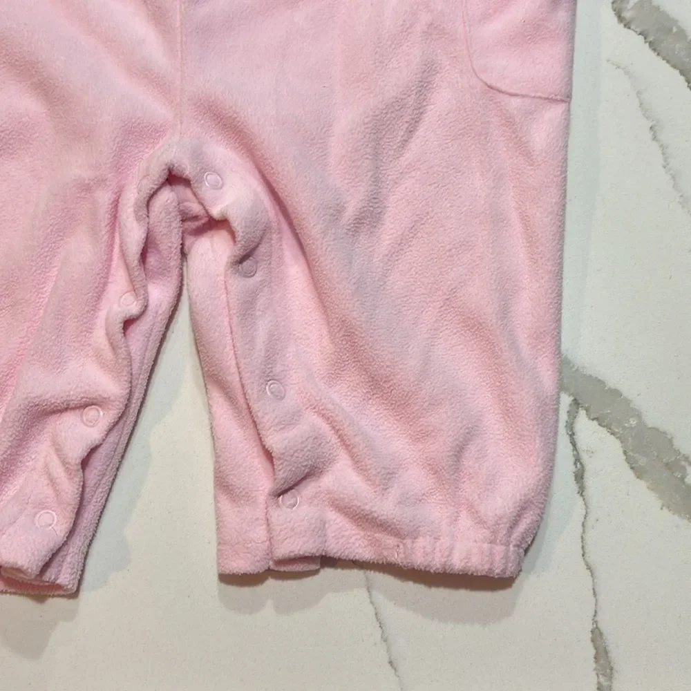 Carter's | Infant Baby Girls Soft Pink Fleece Romper Jumpsuit Reindeer Size 12M
